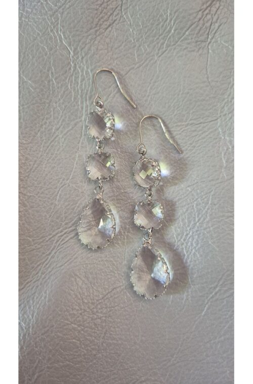 20250528_115230. INT EARRINGS 3-TIER CRYSTAL SILVER