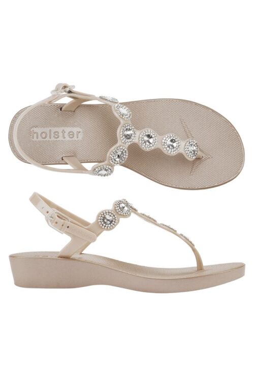 hst454cha_1. HOLS GORGEOUS WEDGE CHAMPAGNE