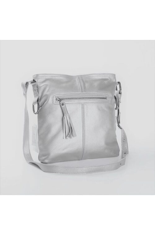 messenger-handbag-genuine-leather-silver-gunmetal-. THAN MESSENGER SILVER