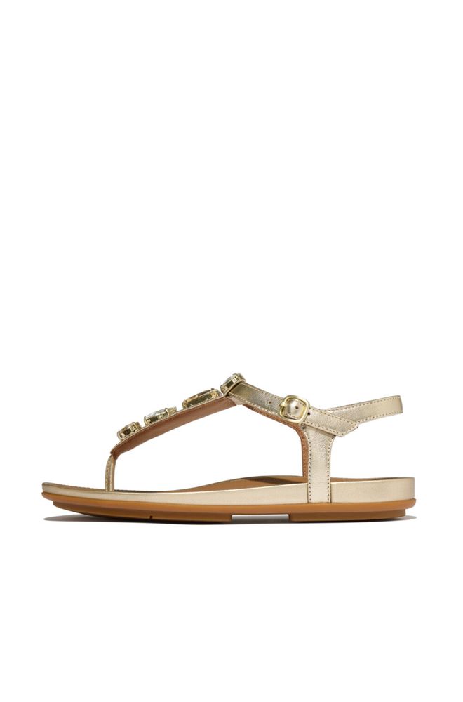 gracie-ultra-jewel-leather-t-bar-sandals-platino_a. FF GRACIE ULTRA JEWEL LEATHER T-BAR PLATINO