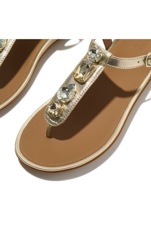 gracie-ultra-jewel-leather-t-bar-sandals-platino_a. FF GRACIE ULTRA JEWEL LEATHER T-BAR PLATINO