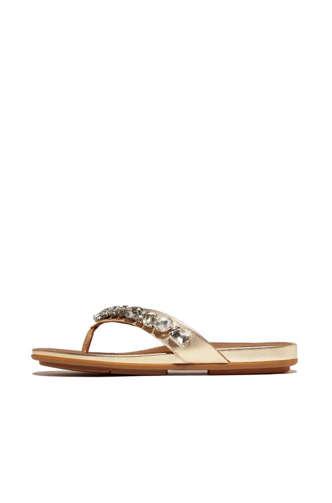 gracie-jewel-deluxe-metallic-leather-flip-flops-pl. FF GRACIE JEWEL DELUX MET LEATHER PLATINO