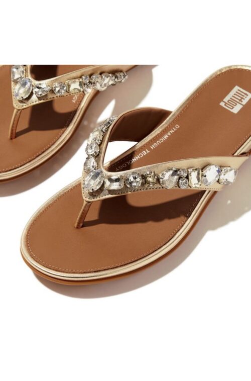 gracie-jewel-deluxe-metallic-leather-flip-flops-pl. FF GRACIE JEWEL DELUX MET LEATHER PLATINO